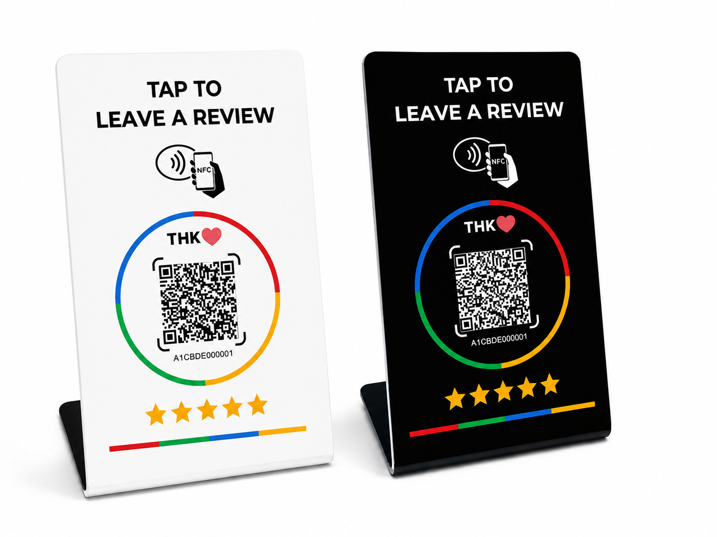 Google Review Plaque Stand QR Code + NFC